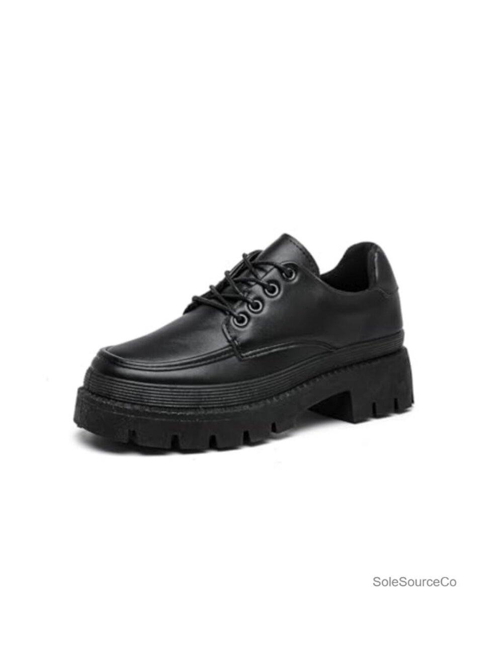 Womens Platform Oxfords Lace-Up Chunky Low Heel Business Dress Shoes